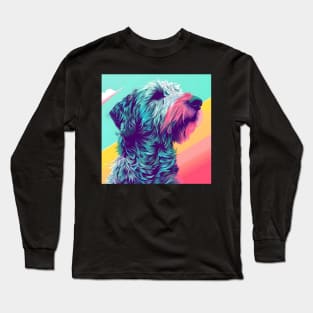 70s Irish Wolfhound Vibes: Pastel Pup Parade Long Sleeve T-Shirt